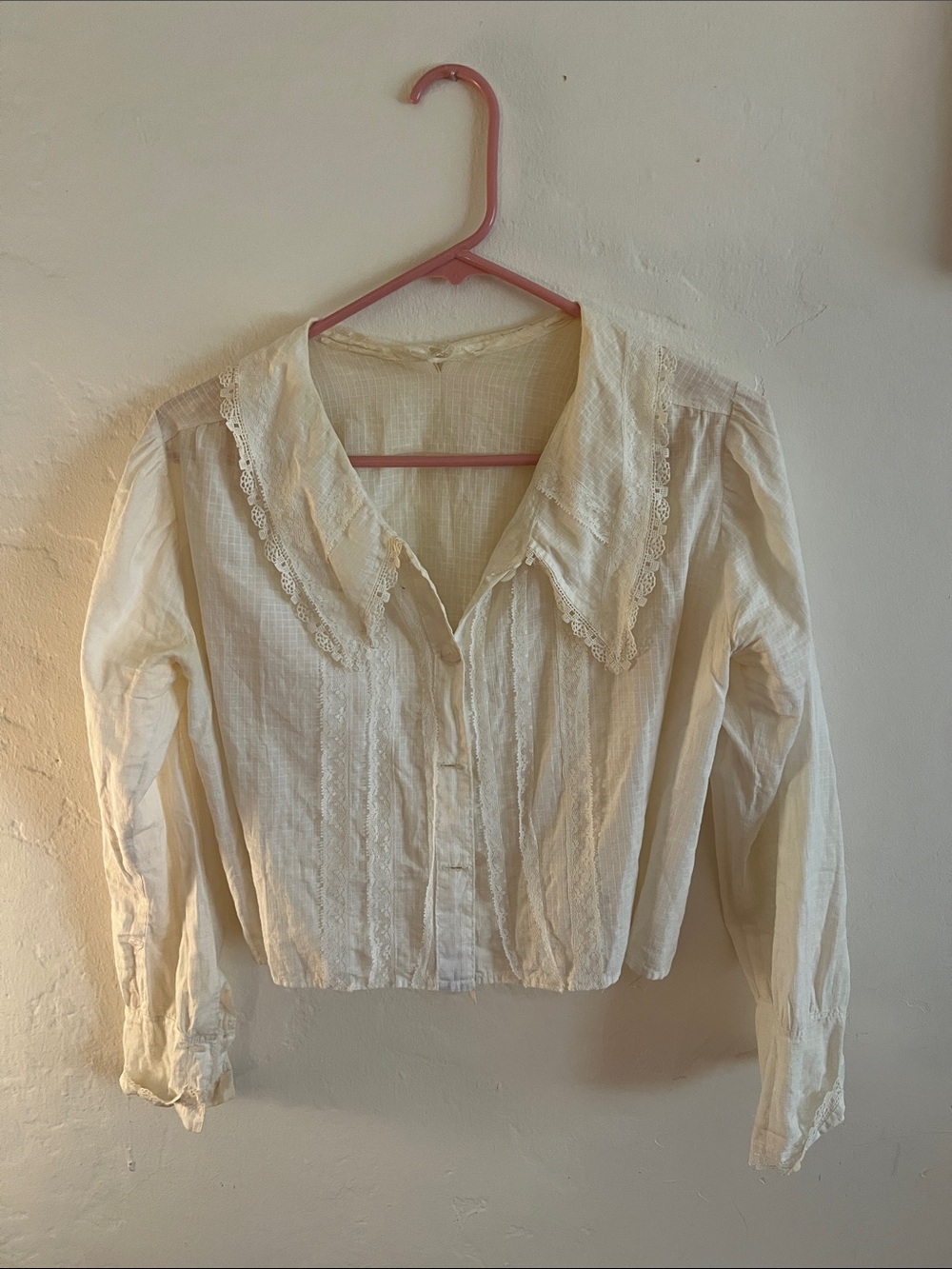 Darling cropped vintage blouse- Victorian and doen vibes